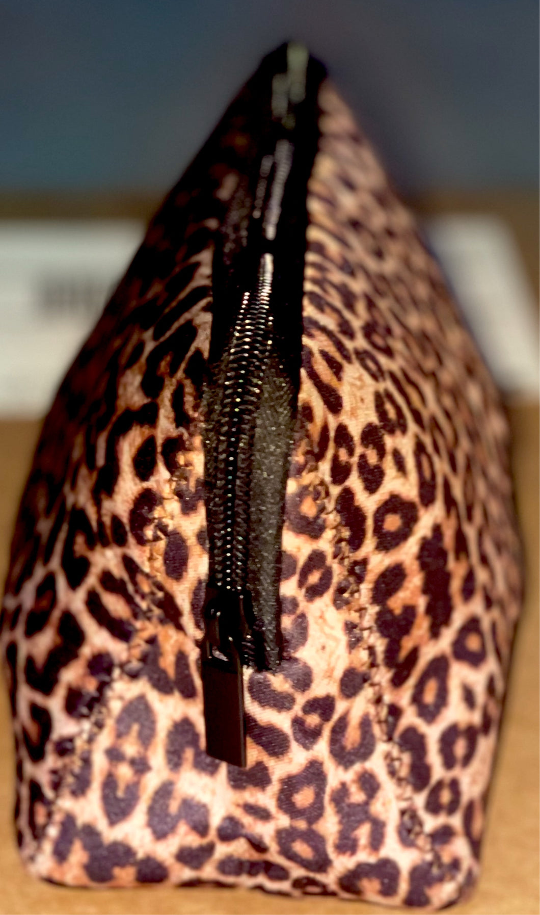 Leopard Cosmetic Bag Waterproof Neoprene Zipper Pouch Travel